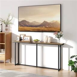 KORVIXA 160 CM Narrow Extra Long Console Table in Brown - Size: 0.6m2 - thumbnail 3