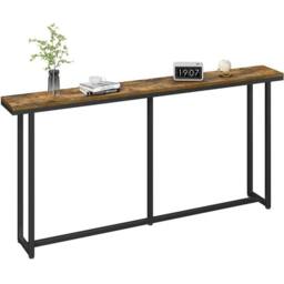 KORVIXA 160 CM Narrow Extra Long Console Table in Brown - Size: 0.6m2