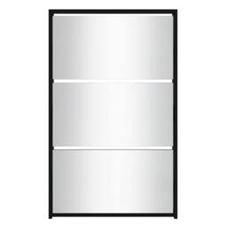 Berkfield Home Shoe Cabinet with Mirror 3-Layer Black 63x17x102.5 cm - thumbnail 4
