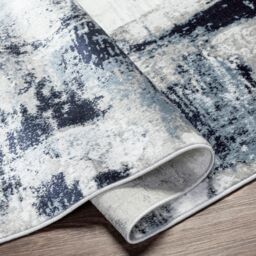 Livabliss Wanderlust Abstract Modern Marble Living Dining Rug in Navy - Size: 200 cm x 275 cm - thumbnail 4