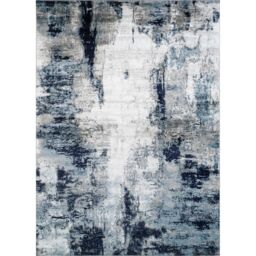 Livabliss Wanderlust Abstract Modern Marble Living Dining Rug in Navy - Size: 200 cm x 275 cm - thumbnail 2