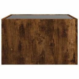 Berkfield Home Decorative Coffee Table with Infinity LED Smoked Oak 50x50x30 cm in Brown - Size: 50 x 50 x 30 cm - thumbnail 7