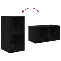 Berkfield Home Wall TV Cabinet 4 pcs Black oak 37 x 37 x 72 cm Engineered wood - thumbnail 8