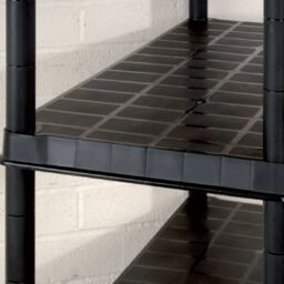 Berkfield Home Storage Shelf 5-Tier Black 340x40x185 cm Plastic - Size: 340 x 40 x 185 cm - thumbnail 5