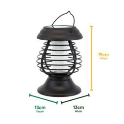 Gardenwize 2-in-1 Solar Yellow Flame Bug Zapper Lantern Light in Black - thumbnail 2