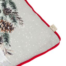 Evans Lichfield Christmas Dog Wreath Festive Piped Polyester Filled Cushion - Size: 43 cm x 43 cm - thumbnail 5