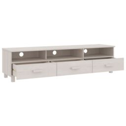 Berkfield Home TV Cabinet HAMAR White 158x40x40 cm Solid Wood Pine - Size: 158 x 40 x 40 cm - thumbnail 5