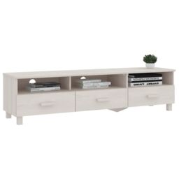 Berkfield Home TV Cabinet HAMAR White 158x40x40 cm Solid Wood Pine - Size: 158 x 40 x 40 cm - thumbnail 6