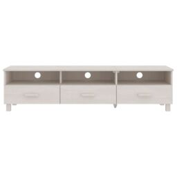Berkfield Home TV Cabinet HAMAR White 158x40x40 cm Solid Wood Pine - Size: 158 x 40 x 40 cm - thumbnail 3