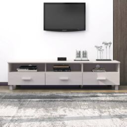 Berkfield Home TV Cabinet HAMAR White 158x40x40 cm Solid Wood Pine - Size: 158 x 40 x 40 cm