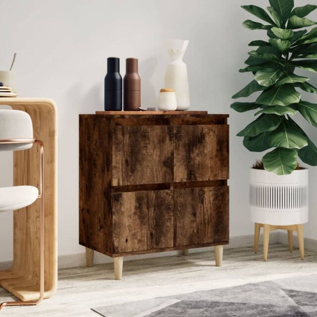 Berkfield Home Sideboard Smoked Oak 60x35x70 cm Engineered Wood in Brown - Size: 60 x 35 x 70 cm - image 1