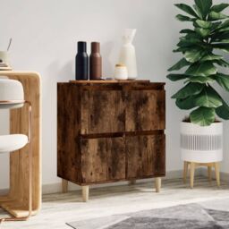 Berkfield Home Sideboard Smoked Oak 60x35x70 cm Engineered Wood in Brown - Size: 60 x 35 x 70 cm - thumbnail 1