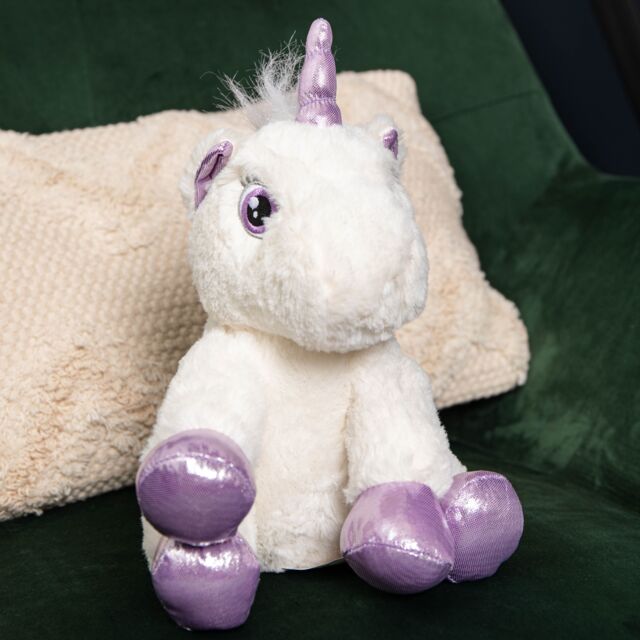 Samuel Alexander 24cm Plush White Unicorn with Sparkly Purple Horn & Hooves - image 1