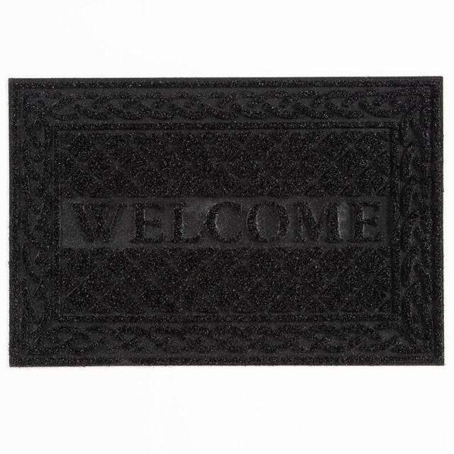 Esselle Romiley Welcome Rubber Crumb Scrapper Doormat in Black - Size: 40 cm x 60 cm - image 1