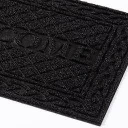 Esselle Romiley Welcome Rubber Crumb Scrapper Doormat in Black - Size: 40 cm x 60 cm - thumbnail 2