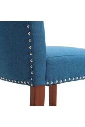 Living and Home Set of 2 Contemporary Buttoned Accent Dining Chair in Blue - thumbnail 6
