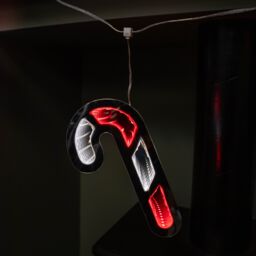 Samuel Alexander 1.75m 6 Hanging Candy Cane Christmas Infinity Light Garland with LEDs in Red - thumbnail 6