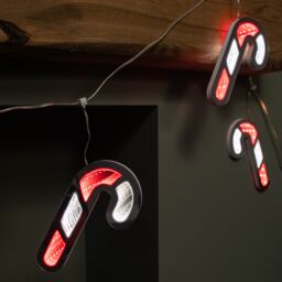 Samuel Alexander 1.75m 6 Hanging Candy Cane Christmas Infinity Light Garland with LEDs in Red - thumbnail 3