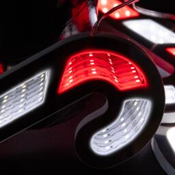 Samuel Alexander 1.75m 6 Hanging Candy Cane Christmas Infinity Light Garland with LEDs in Red - thumbnail 5