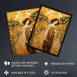 "Artery8 Walk On The Wildflower By Mia Rose Modern Klimt Style Painting Large Wall Art Poster Print Thick Paper 18X24 Inch - Size: W18"" x H24""" - thumbnail 2