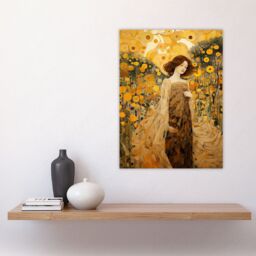 "Artery8 Walk On The Wildflower By Mia Rose Modern Klimt Style Painting Large Wall Art Poster Print Thick Paper 18X24 Inch - Size: W18"" x H24""" - thumbnail 4