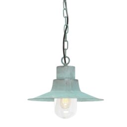 Netlighting Sheldon 1 Light Outdoor Ceiling Chain Lantern Verdigris IP44 E27 in Green - thumbnail 1