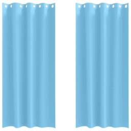 Berkfield Home Curtains with Curtains 2 pcs Light blue 225 x 140 cm Polyester - thumbnail 1