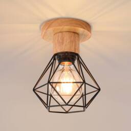 Goeco Industrial Ceiling Light E27 Chandelier, Vintage Pendant Light, Black