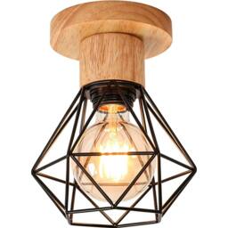 Goeco Industrial Ceiling Light E27 Chandelier, Vintage Pendant Light, Black - thumbnail 9