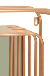 Orsina Faux Champagne Gold Foil Wall Mirror, 76cm Decorative Square Mirror With Iron Wire Frame, Luxe Accent Mirror - thumbnail 5
