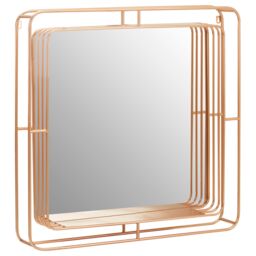 Orsina Faux Champagne Gold Foil Wall Mirror, 76cm Decorative Square Mirror With Iron Wire Frame, Luxe Accent Mirror - thumbnail 2
