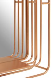 Orsina Faux Champagne Gold Foil Wall Mirror, 76cm Decorative Square Mirror With Iron Wire Frame, Luxe Accent Mirror - thumbnail 4