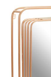 Orsina Faux Champagne Gold Foil Wall Mirror, 76cm Decorative Square Mirror With Iron Wire Frame, Luxe Accent Mirror - thumbnail 3
