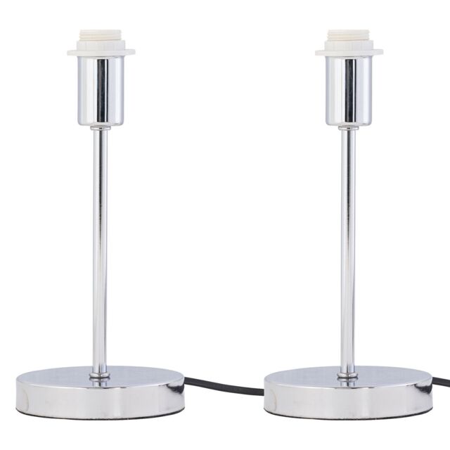 First Choice Lighting Set of 2 Chrome Touch Operated Stick Table Lamp Bases Only in Silver - image 1
