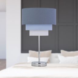 First Choice Lighting Set of 2 Chrome Touch Operated Stick Table Lamp Bases Only in Silver - thumbnail 7