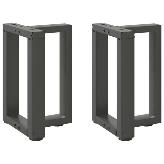 Berkfield Home Coffee Table Legs T-Shaped¬†2 pcs Anthracite 28x25x(42-43) cm Steel in Black - image 1