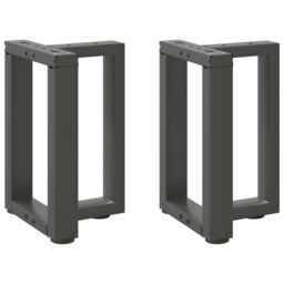 Berkfield Home Coffee Table Legs T-Shaped¬†2 pcs Anthracite 28x25x(42-43) cm Steel in Black - thumbnail 1