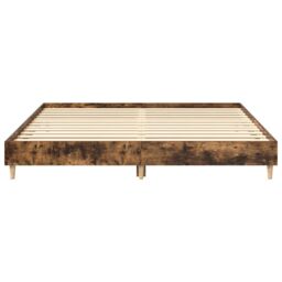 Berkfield Home Bed Frame without Mattress Smoked Oak 180x200cm Engineered Wood in Brown - Size: Super King - thumbnail 5