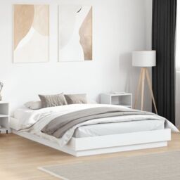 Berkfield Home Bed Frame with LED without Mattress White 160x200 cm - thumbnail 4