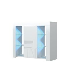 Mex Furniture LTD Sideboard with LED Lighting & Gloss Doors / 97cm in White - thumbnail 6