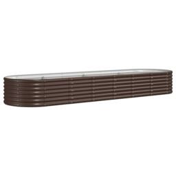 Berkfield Home Garden Raised Bed Powder-coated Steel 296x80x36 cm Brown - Size: 296 x 80 x 36 cm - thumbnail 3