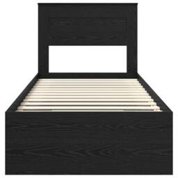 Berkfield Home Bed Frame with Headboard Black 75 x 190 cm Solid Pine Wood - thumbnail 7