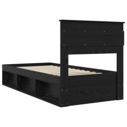 Berkfield Home Bed Frame with Headboard Black 75 x 190 cm Solid Pine Wood - thumbnail 9