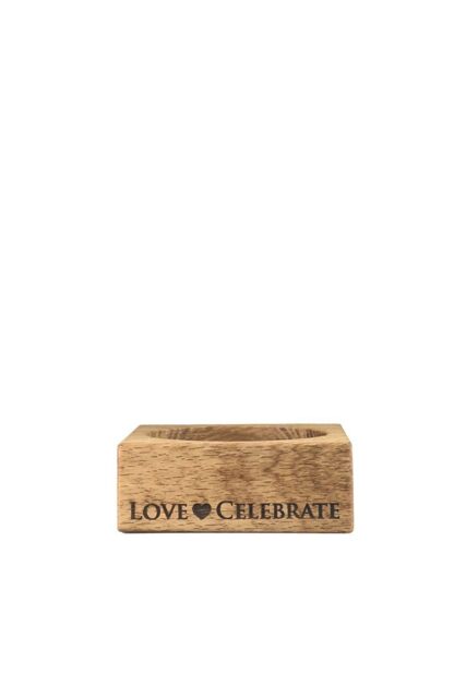 Selbrae House Oak Wine Bottle Coaster - Love & Celebrate in Beige - image 1
