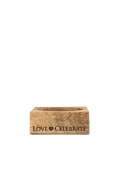 Selbrae House Oak Wine Bottle Coaster - Love & Celebrate in Beige - thumbnail 1