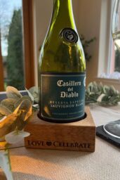 Selbrae House Oak Wine Bottle Coaster - Love & Celebrate in Beige - thumbnail 2