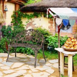 SPETLEK Aluminium Bench Metal Chair Outdoor Seat in Brown - Size: 0.6m2 - thumbnail 4