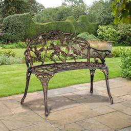 SPETLEK Aluminium Bench Metal Chair Outdoor Seat in Brown - Size: 0.6m2 - thumbnail 3