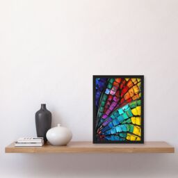 "Artery8 Dragonfly Wing Close Up Colourful Oil Painting Framed Art Print - Size: W12"" x H16""" - thumbnail 4