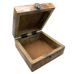KDMD Square Wooden Keepsake Box 13x13x6cm - Buddha in Brown - Size: 13 x 13 x 6 cm - thumbnail 2